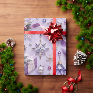 Lavendel Paarse Kerstcadeau Lint Cadeaupapier