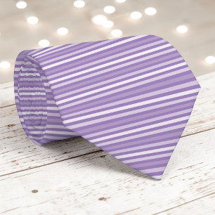 Lavendel Paarse Kleur Strepen Necktie Stropdas