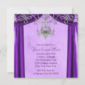 Lavendel Paarse Kroonluchter Feest Uitnodigingen (Achterkant)