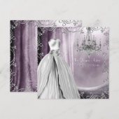 Lavendel Paarse kroonluchter Paarse Quinceanera Kaart (Voorkant / Achterkant)