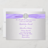 Lavendel Paarse Lace Diamond Ribbon bruiloft Kaart (Achterkant)