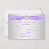 Lavendel Paarse Lace Diamond Wedding RSVP (Achterkant)