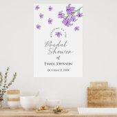 Lavendel Paarse Lelie Bruiloft Feest Welkom Bord Poster (Keuken)