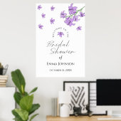 Lavendel Paarse Lelie Bruiloft Feest Welkom Bord Poster (Thuiskantoor)
