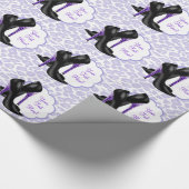 Lavendel Paarse Leopard Hoge Hak Schoen Gift Wrap Cadeaupapier (Hoek)