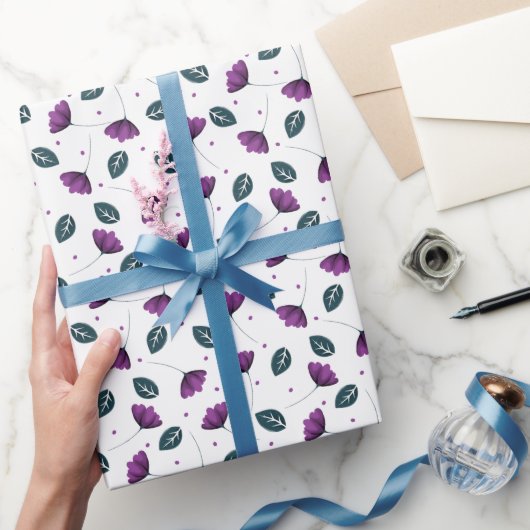 Lavendel Paarse Lila bloemen Cadeaupapier (Geschenken)