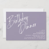 Lavendel Paarse Lila | Eenvoudig verjaardagsdiner Kaart (Voorkant)