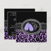 Lavendel Paarse Luipaard Baby Meisje Douche Kaart (Voorkant / Achterkant)