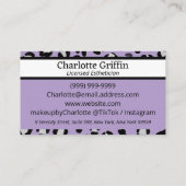 Lavendel Paarse luipaard Lash & make-up afspraak Visitekaartje (Achterkant)