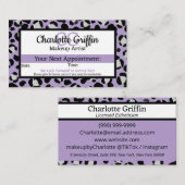 Lavendel Paarse luipaard Lash & make-up afspraak Visitekaartje (Voorkant / Achterkant)