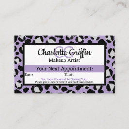 Lavendel Paarse luipaard Lash & make-up afspraak Visitekaartje