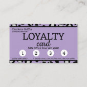 Lavendel Paarse luipaard print Lash make-up loyali Visitekaartje (Achterkant)