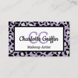 Lavendel Paarse luipaard print wimper en make-up a Visitekaartje