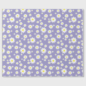 Lavendel Paarse Madeliefjespatroon Inpakpapier (Vlak)