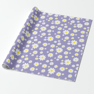 Lavendel Paarse Madeliefjespatroon Inpakpapier