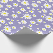 Lavendel Paarse Madeliefjespatroon Inpakpapier (Hoek)