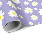 Lavendel Paarse Madeliefjespatroon Inpakpapier (Rol Hoek)