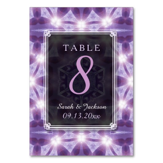 Lavendel Paarse Magie Trouwtafel Nummerkaart Kaart (Achterkant)