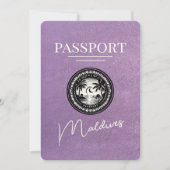 Lavendel Paarse Malediven Paspoort Bewaar de datum Save The Date (Voorkant)