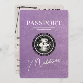 Lavendel Paarse Malediven Paspoort Bewaar de datum Save The Date