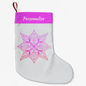 Lavendel Paarse Mandala Gepersonaliseerde Kerstmis Kleine Kerstsok (Voorkant)