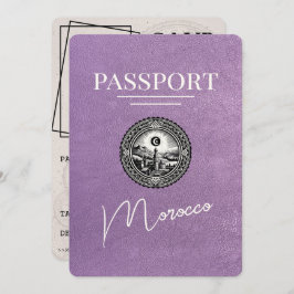 Lavendel Paarse Marokko Paspoort Bewaar de datum Save The Date