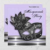 Lavendel Paarse Masquerade Party Uitnodigingen (Voorkant / Achterkant)