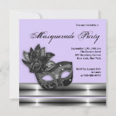 Lavendel Paarse Masquerade Party Uitnodigingen (Achterkant)