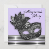 Lavendel Paarse Masquerade Party Uitnodigingen (Voorkant)