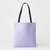 Lavendel Paarse Meisjesachtig Script Monogram Mode Tote Bag (Voorkant)