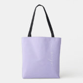 Lavendel Paarse Meisjesachtig Script Monogram Mode Tote Bag (Achterkant)