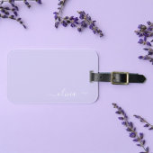 Lavendel Paarse Meisjesachtige Script Monogram Naa Bagagelabel