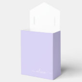 Lavendel Paarse Meisjesachtige Script Monogram Naa Bedankdoosjes (Geopend)