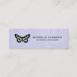 Lavendel Paarse met eenvoudige vlinder Logo Mini Visitekaartje