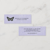 Lavendel Paarse met eenvoudige vlinder Logo Mini Visitekaartje (Voorkant / Achterkant)