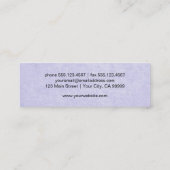 Lavendel Paarse met eenvoudige vlinder Logo Mini Visitekaartje (Achterkant)