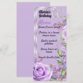Lavendel paarse mijlpaal 60e verjaardag menu's (Voorkant / Achterkant)