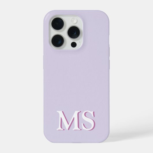 Lavendel Paarse Minimaal Monogram iPhone Hoesje 15 Pro Case (Achterkant)