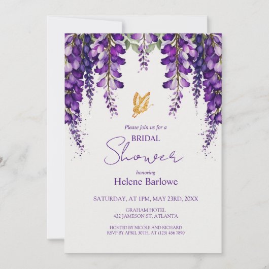 Lavendel Paarse Modern Elegant Vrijgezellenfeest Kaart (Voorkant)