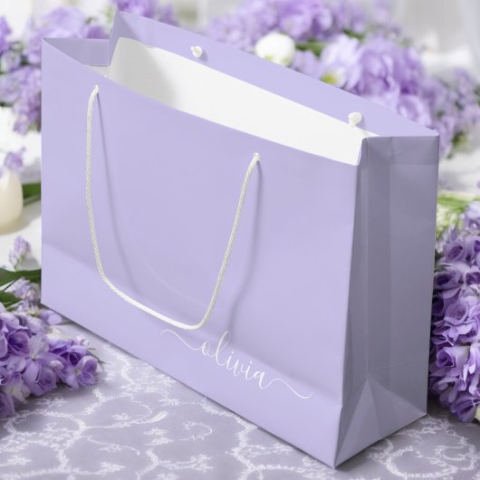 Lavendel Paarse Moderne Script Meisjesachtige Mono Groot Cadeauzakje