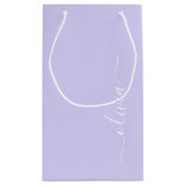 Lavendel Paarse Moderne Script Meisjesachtige Mono Klein Cadeauzakje (Achterkant)