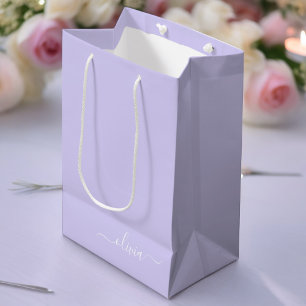 Lavendel Paarse Moderne Script Meisjesachtige Mono Medium Cadeauzakje