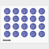 Lavendel Paarse Monogram 60ste Verjaardagsfeest Ronde Sticker (Vel)