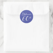 Lavendel Paarse Monogram 60ste Verjaardagsfeest Ronde Sticker (Tas)