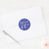 Lavendel Paarse Monogram 60ste Verjaardagsfeest Ronde Sticker (Envelop)