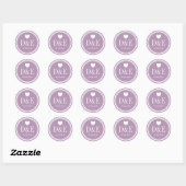Lavendel paarse monogram bruiloft gunst stickers (Vel)