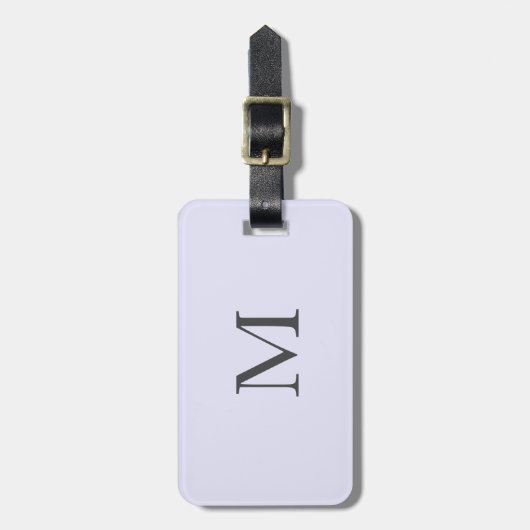 Lavendel Paarse Monogram Initiaal Naam Modern Gift Bagagelabel (Voorkant verticaal)