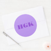 Lavendel Paarse  Monogram Ronde Sticker (Envelop)