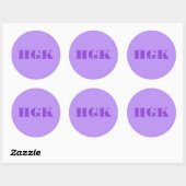 Lavendel Paarse  Monogram Ronde Sticker (Vel)