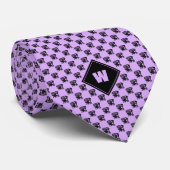 Lavendel Paarse moppatroon Stropdas (Opgerold)